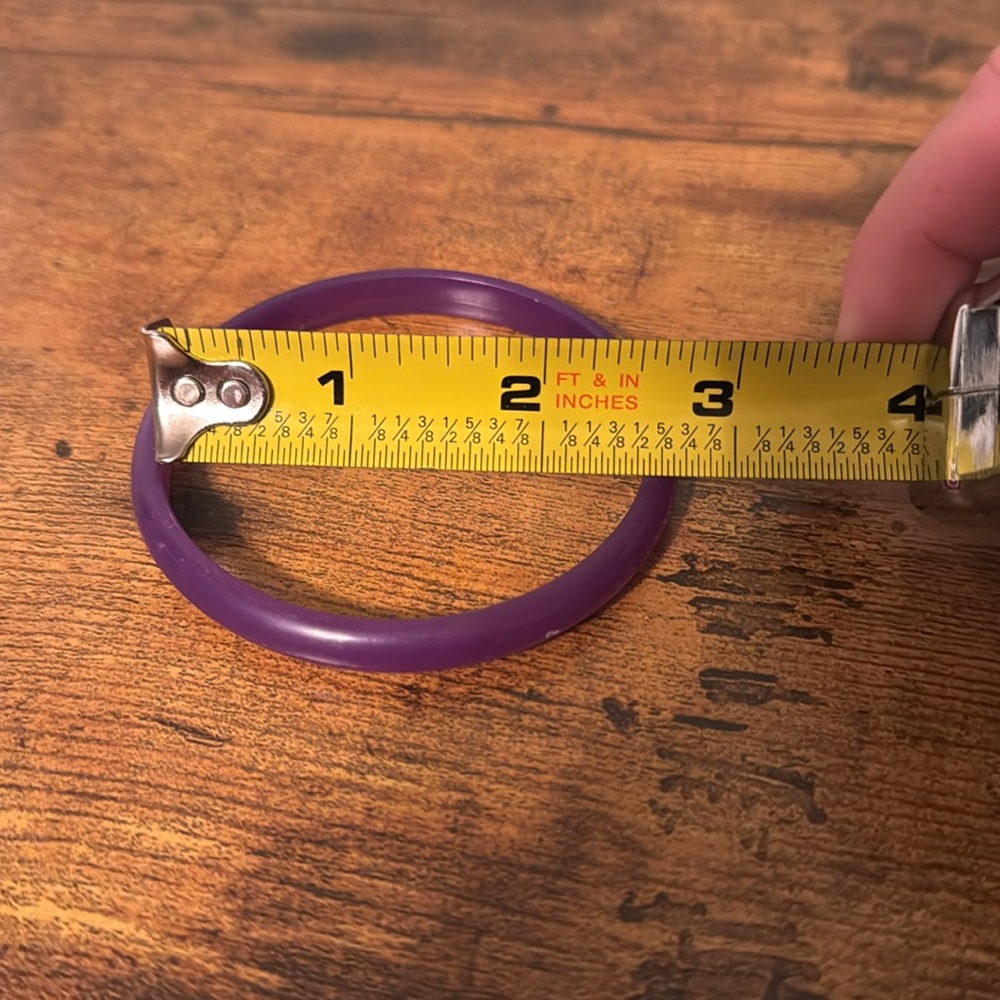 Vintage Plastic Bangle Bracelet, Purple, Retro, Boho - Picture 8 of 8